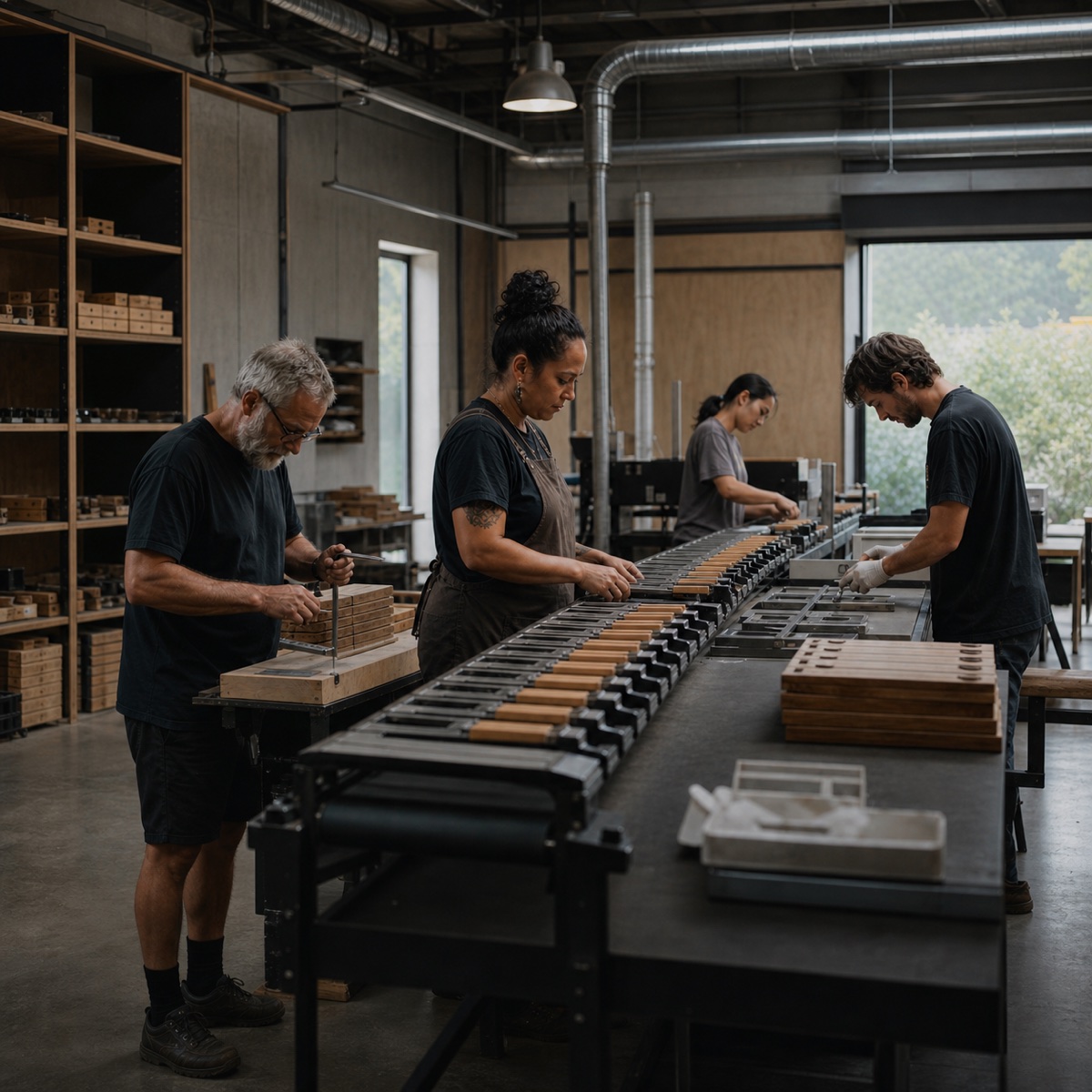 A diverse team working across a New Zealand production line