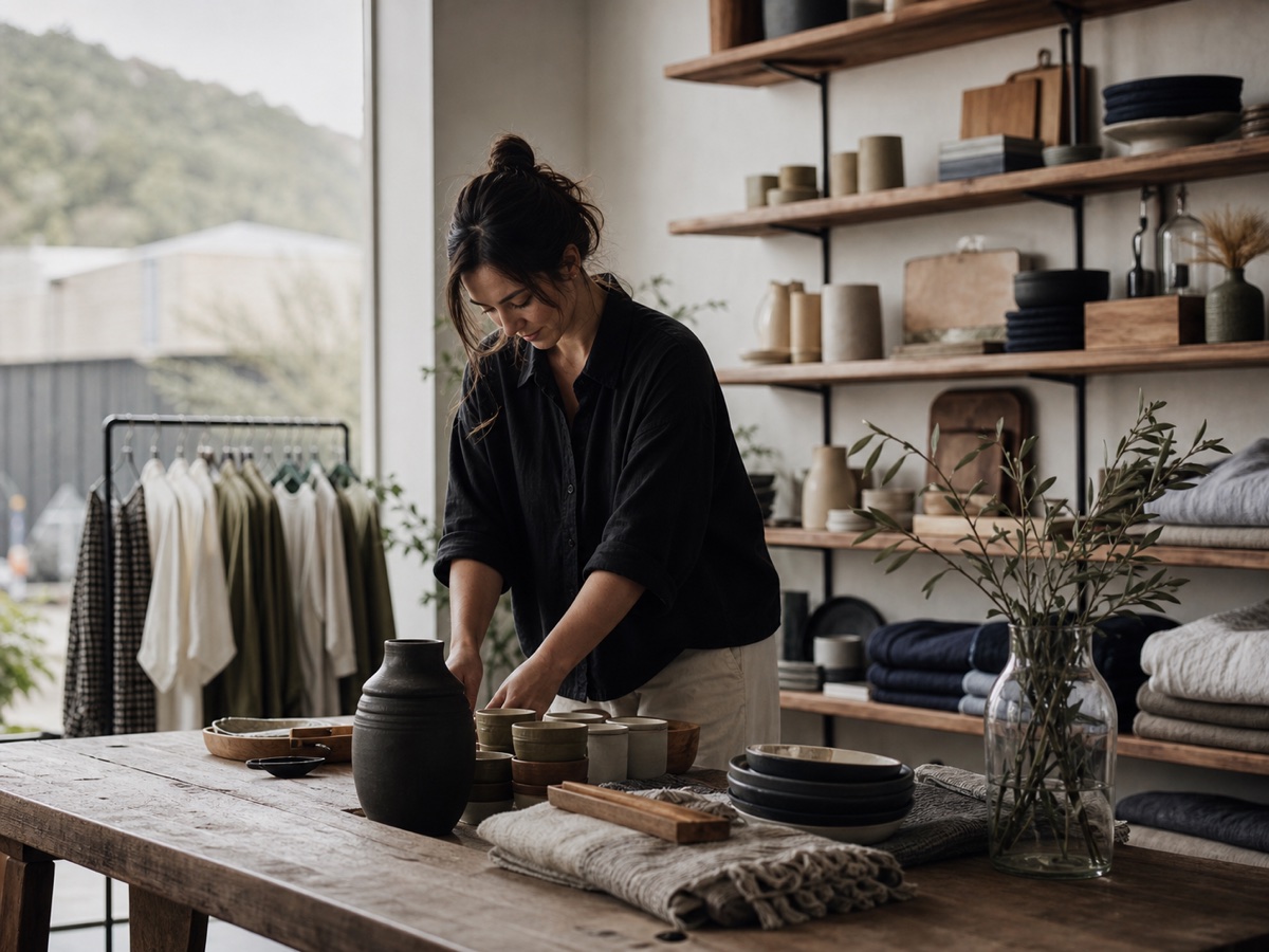 An independent New Zealand retailer arranging products